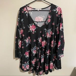Black Floral Top